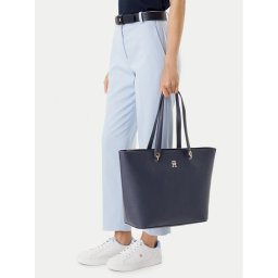 Tommy Hilfiger Дамска чанта Emblem Shopper AW0AW15178 Тъмносин