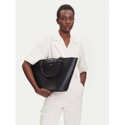 Tommy Hilfiger Дамска чанта Heritage Leather Tote AW0AW17209 Черен