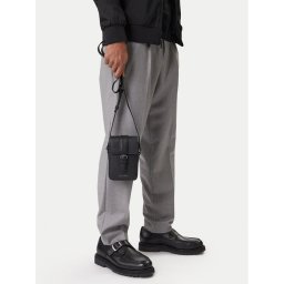 Calvin Klein Мъжка чантичка Leather Slim Flap Reporter LV04D3323G Черен