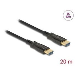 Кабел Delock 84038, от HDMI(м) към HDMI(м), 20m, черен, 8K@60Hz