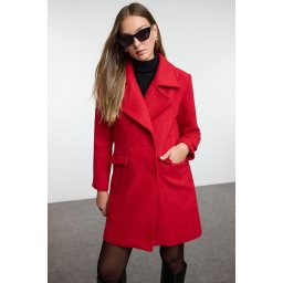 Trendyol Red Button Closure Cashmere Coat