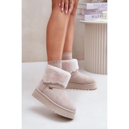Platform Snow Boots with Fur Big Star Light Beige