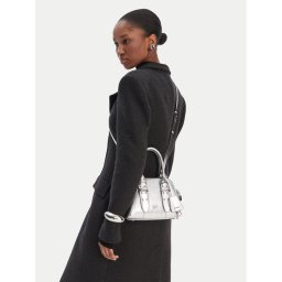 PINKO Дамска чанта Bowling Bag Zip Mini AI 25-26 PLTT 105333 A0QO Сребрист