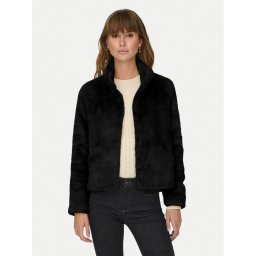 ONLY Кожено палто Newvida 15295423 Черен Regular Fit