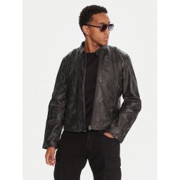 G-Star Raw Кожено яке D26931-E082 Сив Regular Fit