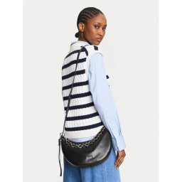 Tommy Hilfiger Дамска чанта Moon Leather Crossover AW0AW17467 Черен