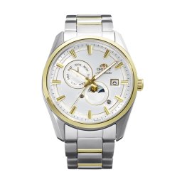 Orient RA-AK0312S – мъжки часовник, автоматичен, 41.5 mm, бял, сапфир, ден/дата, слънце/луна