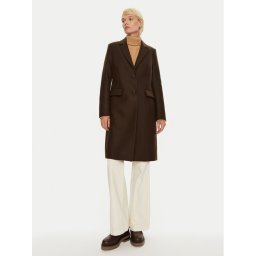 Tommy Hilfiger Вълнено палто WW0WW42738 Кафяв Regular Fit