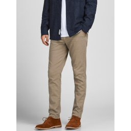 Jack & Jones Текстилни панталони Marco Dave 12174307 Бежов Slim Fit
