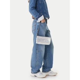 Tommy Jeans Дамска чанта Tjw Must Metallic Shoulder Bag AW0AW18009 Сребрист