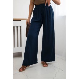 Kesi Włoski Muslin pants with a wide leg navy blue