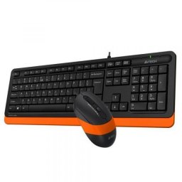 Комплект клавиатура и мишка A4tech FSTYLER F1010, с кабел, USB, черен/оранжев A4-KEY-F1010-ORANGE