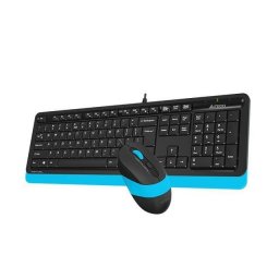 Комплект клавиатура и мишка A4tech FSTYLER F1010, с кабел, USB, черен/син A4-KEY-F1010-BLUE