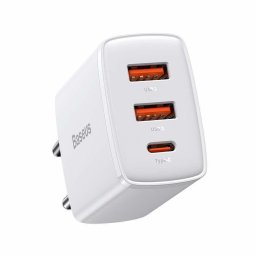 Зарядно устройство Baseus Compact Quick Wall Charger, 30W, Цвят Бял