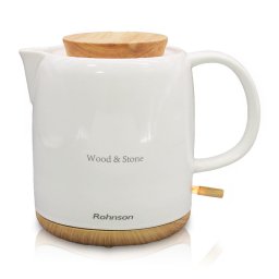 Керамична кана за нагряване на вода Rohnson Wood and Stone, Цвят Бял