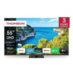 Телевизор Thomson 55", 4K Ultra HD, Google TV, Direct LED, 60Hz