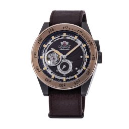 Orient RA-AR0203Y – мъжки часовник, автоматичен, 41 mm, кафяв, скелетон, секундарник