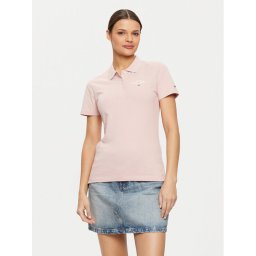 Tommy Hilfiger Тениска с яка и копчета WW0WW43930 Розов Slim Fit