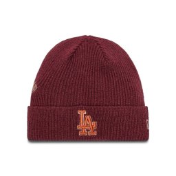 New Era Шапка LA Dodgers World Series Patch Cuff Knit Beanie 60580732 Червен