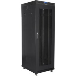 Комуникационен шкаф Lanberg rack cabinet 19" free-standing 37U / 600x800 self-assembly flat pack with mesh door LCD, black