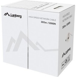 Кабел Lanberg LAN cable CAT.5E UTP 305m solid CU fluke passed, grey