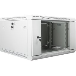 Комуникационен шкаф Lanberg rack cabinet 19" wall-mount 6U / 600x600 for self-assembly (flat pack), grey