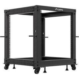 Комуникационен шкаф Lanberg open rack 19" 12U 600x600-1100 adjustable black