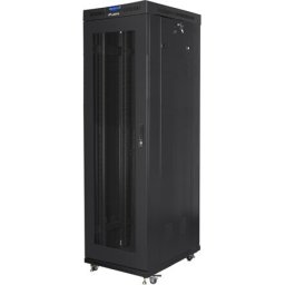 Комуникационен шкаф Lanberg rack cabinet 19" free-standing 42U/600x1000 (flat pack) with mesh door lcd black v2