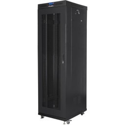 Комуникационен шкаф Lanberg rack cabinet 19" free-standing 42U/600x800 (flat pack) with mesh door lcd black v2
