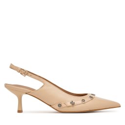 Обувки на ток Guess FLPYAN LEA05 Бежов