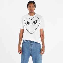 Тениска Comme des Garçons PLAY Heart Logo Short Sleeve Tee UNISEX White XXS