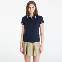 Тениска LACOSTE Ribbed Collar Shirt Navy Blue/ Chambray-Flour 36