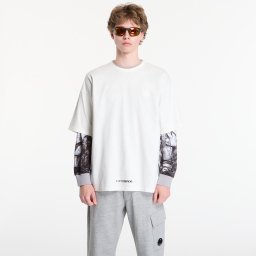 Тениска C.P. Company 1020 Jersey Short Sleeve Stencil T-Shirt Gauze White L