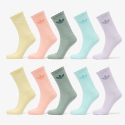 Чорапи adidas Trefoil Crew Socks 10-Pack Silver Green/ Glow Pink/ Semi Flash Aqua M