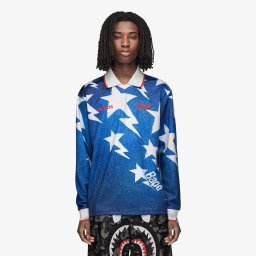 Тениска adidas Lsl Star Jersey Bape Medium Blue Denim L