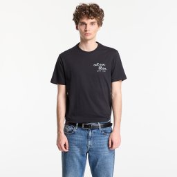 Тениска Calvin Klein Jeans Ss 30S Eu Ck Trvl Lines Seasonal Tee Black M