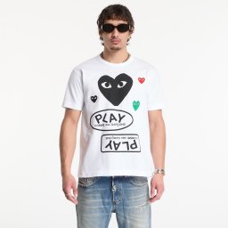 Тениска Comme des Garçons PLAY T-Shirt Red Black Green Emblem Knit UNISEX White XL