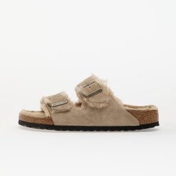Birkenstock Arizona Shearling Suede Leather/ Fur Taupe 36