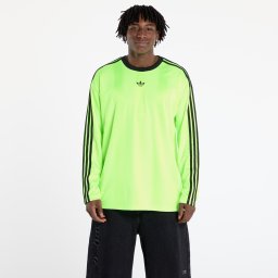 Джърси adidas Jacquard Jersey Long Sleeve Tee Neon Green/ Black M