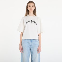 Тениска Palm Angels Curved Logo Boxy Tee Off White/ Black L