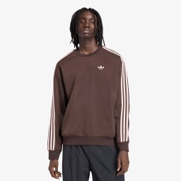 Суитшърт adidas Adicolor 3-Stripes Oversized Crewneck Aurora Coffee/ Sandy Pink L