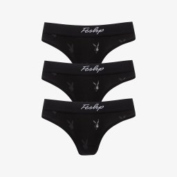 Бикини Playboy x FTSHP Underwear Womans Brief 3 Pack Black S