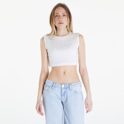 Calvin Klein Jeans Aop Cropped Tank Top Warp Logo White L