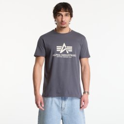 Тениска Alpha Industries Basic T-Shirt Grey Black XL