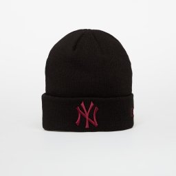 Шапка New Era Knit Medium MLB League Essential Beanie New York Yankees Black/ Frosted Burgundy Universal