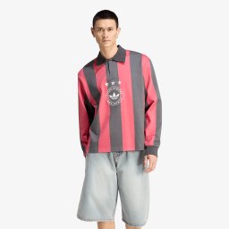 Тениска adidas Graphic Long Sleeve Polo Shirt Utility Black/ Cream White L