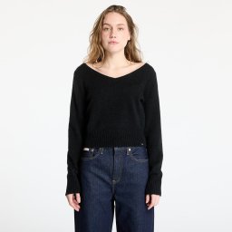 Пуловер Calvin Klein Jeans Fluffy Yarn V-Neck Sweater Black S