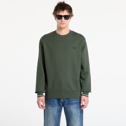 Суитшърт FRED PERRY Crew Neck Sweatshirt Court Green/ Snow White/ Navy M