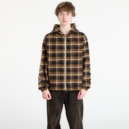 Суитшърт PLEASURES Groove Zip Poncho Hoodie Brown Plaid M