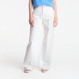 Дънки Calvin Klein Jeans The Wide Leg Raw Hem Chalk White 29